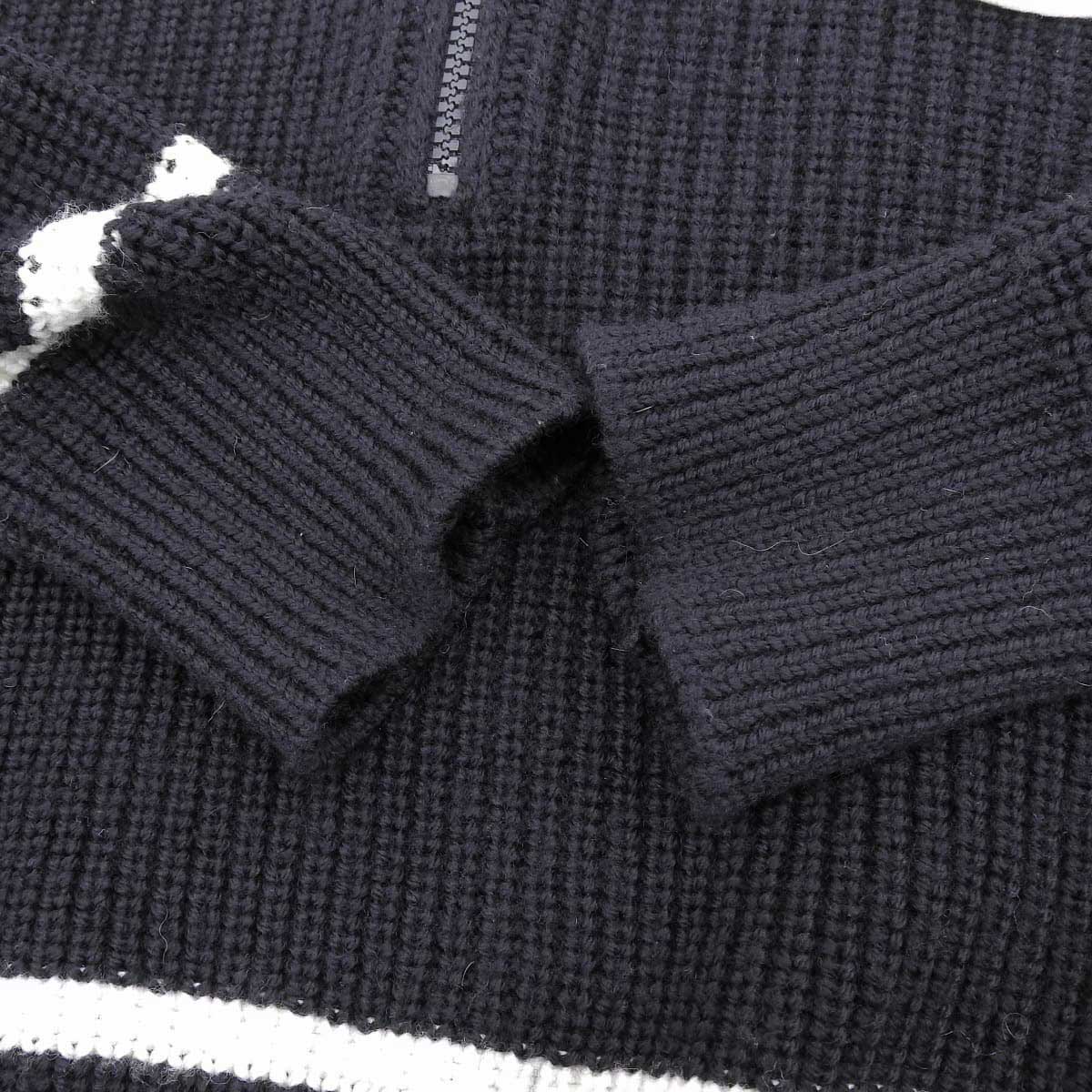 Moncler Wool Half-Zip High Neck Knit Sweater