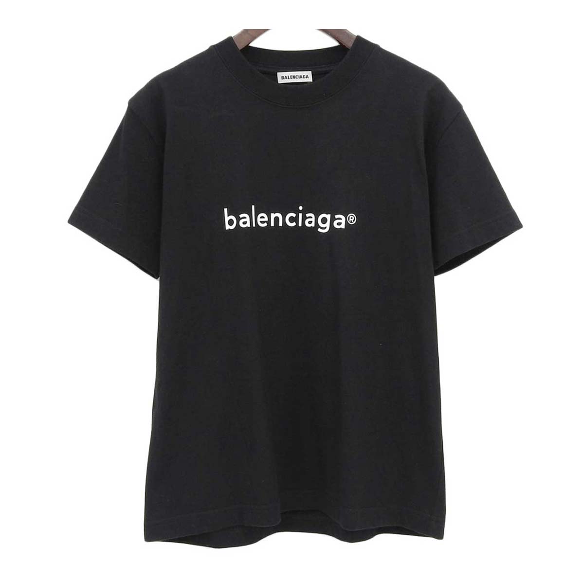 Balenciaga Logo Print Cotton T-Shirt Black