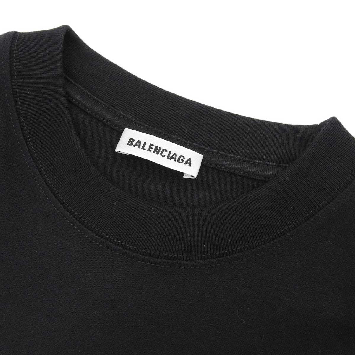 Balenciaga Logo Print Cotton T-Shirt Black