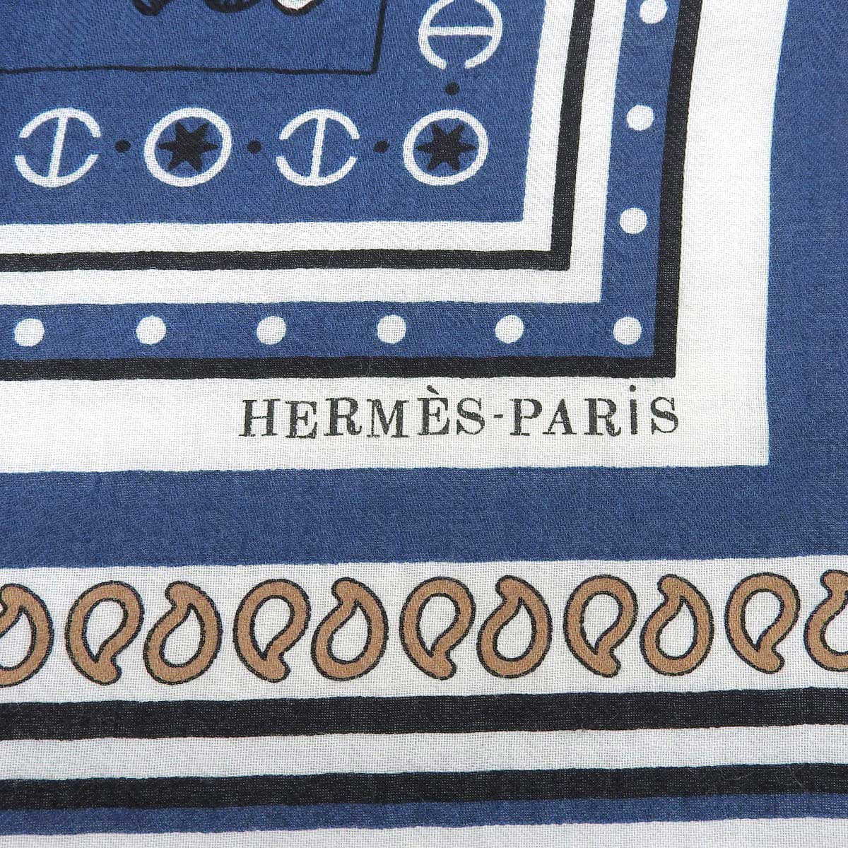 Hermes Silk Cashmere Shawl 140 Tatouages Marins