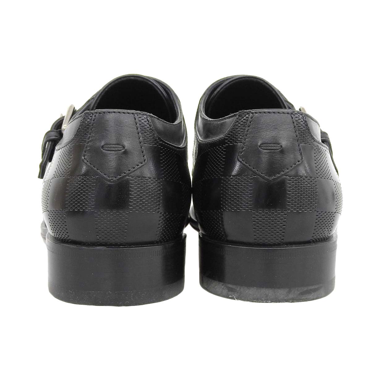 Louis Vuitton Leather Monk Strap Shoes Black