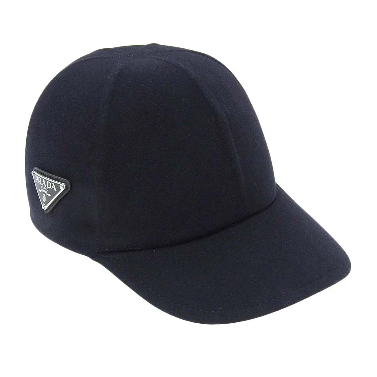 Prada Wool Triangle Logo Baseball Cap