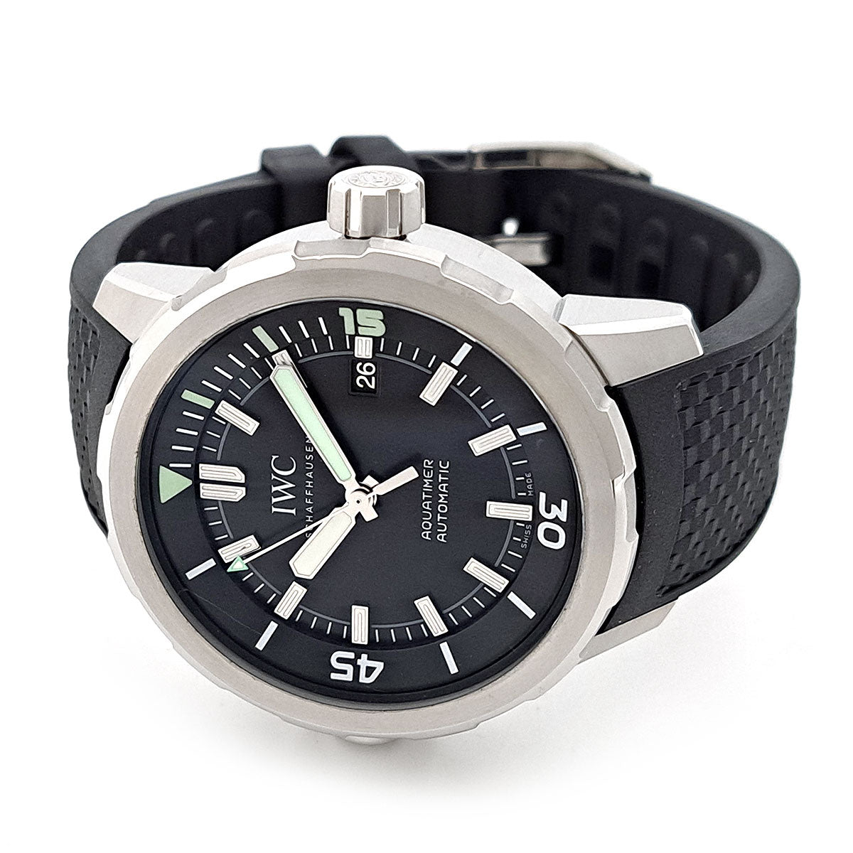 IWC Stainless Steel Rubber Automatic Aquatimer Watch IW329001