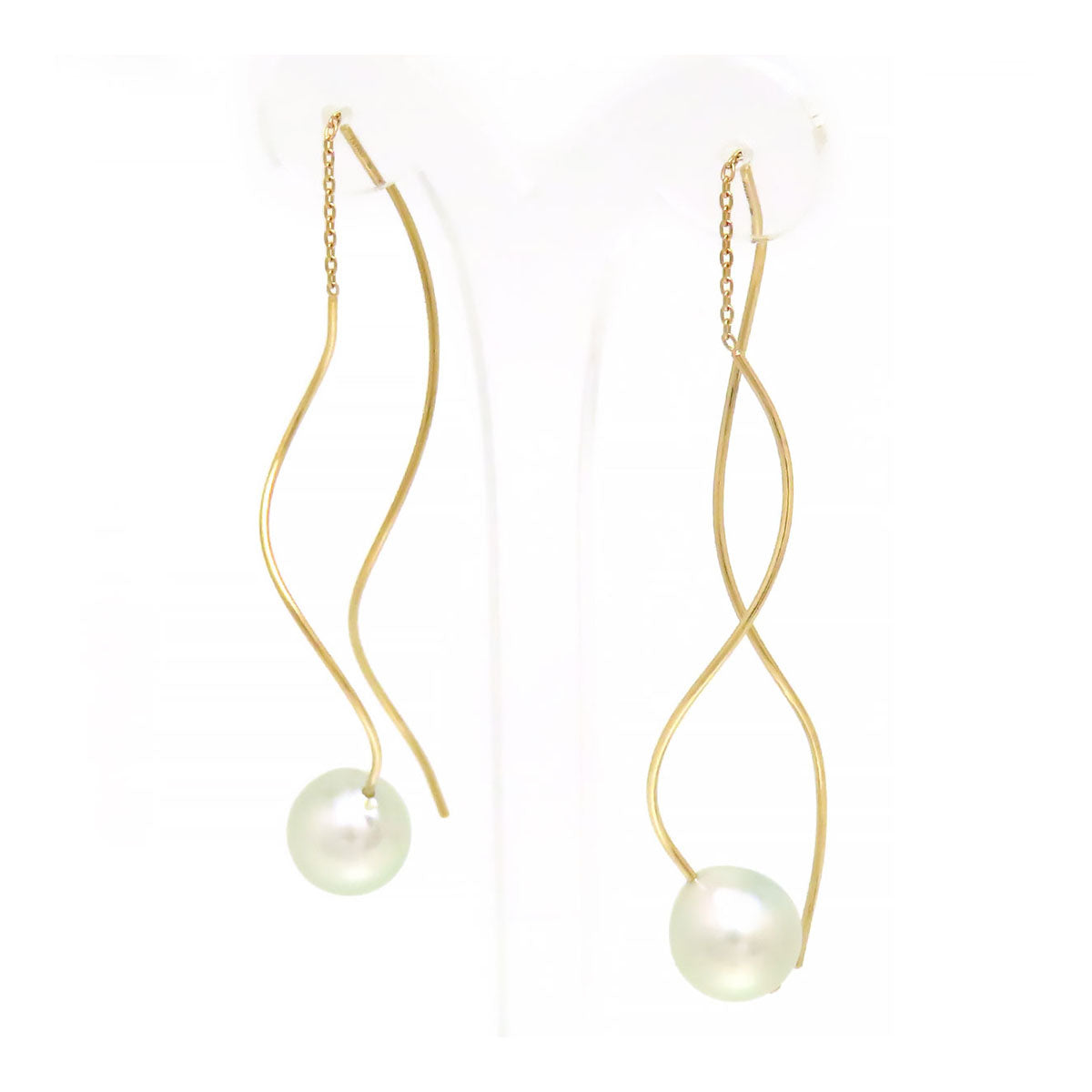 Tasaki K18YG Pearl Wave Earrings