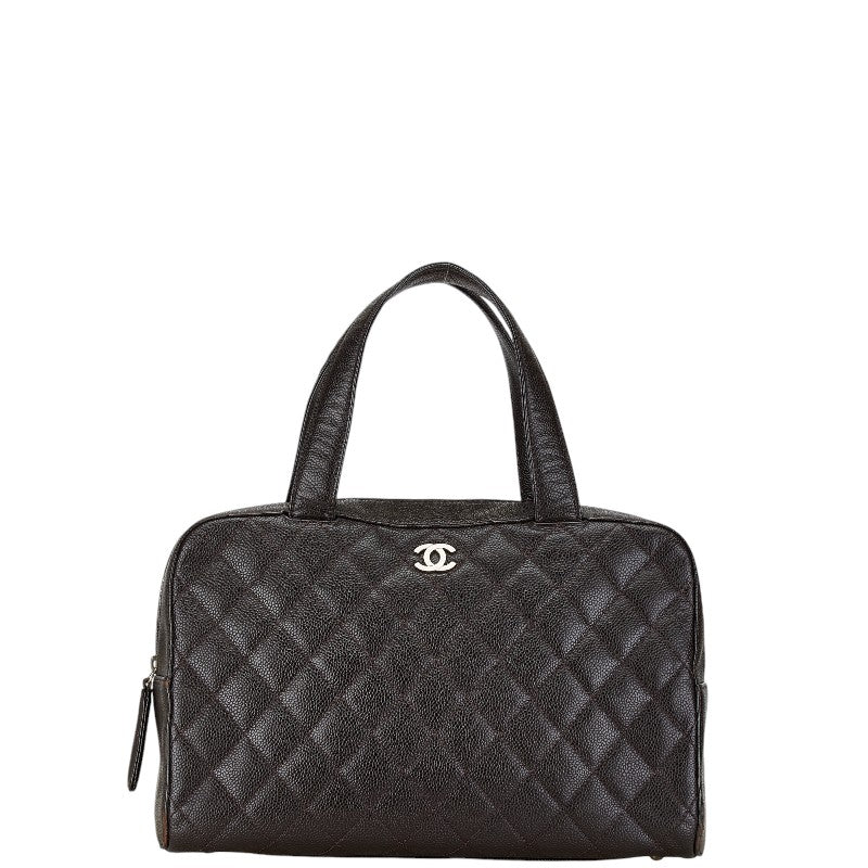 Chanel Caviar Skin Coco Mark Mini Boston Handbag