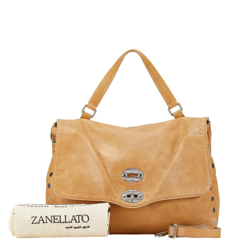 Zanellato Leather Logo 2WAY Handbag Shoulder Bag in Very Good Condition