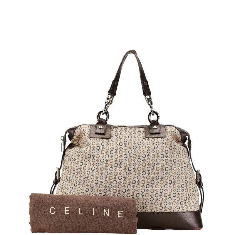 Celine Canvas Leather Macadam Pattern Handbag Tote