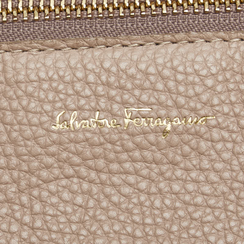 Salvatore Ferragamo Leather Logo Reversible Tote Bag