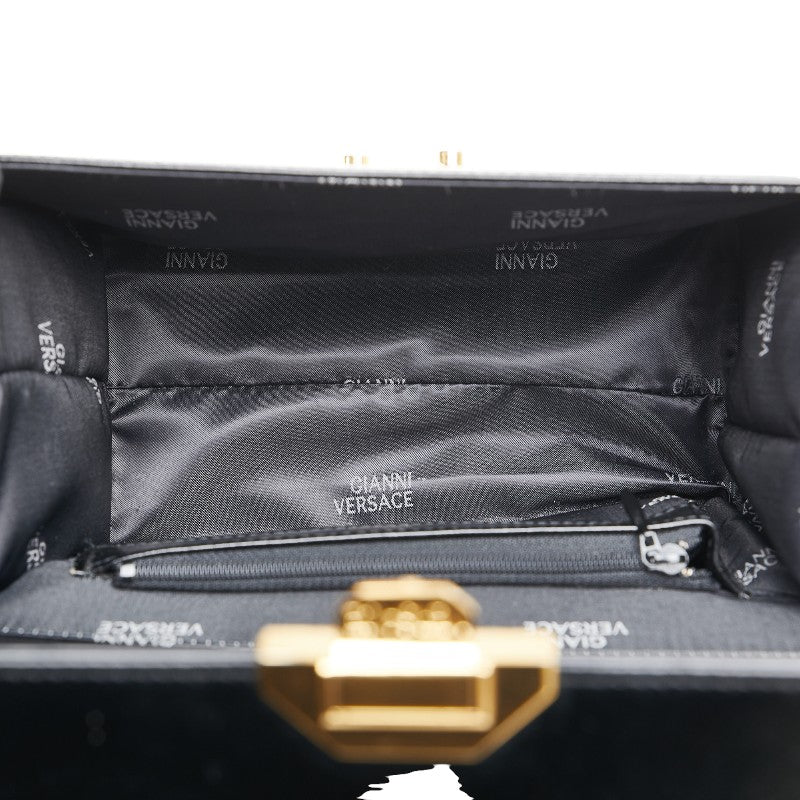 Versace Leather Sunburst Logo Handbag