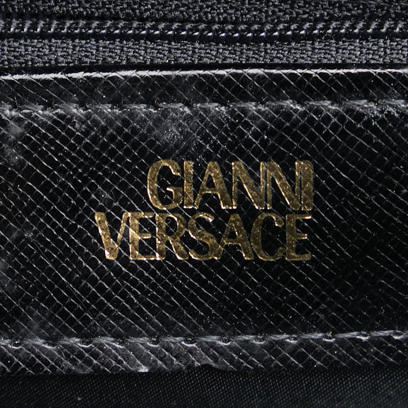 Versace Leather Sunburst Logo Handbag