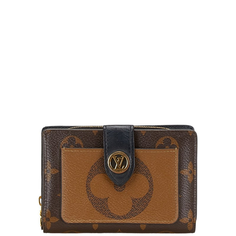 Louis Vuitton Monogram Giant Reverse Juliette Bifold Wallet M69432 Brown PVC Leather in Very Good Condition