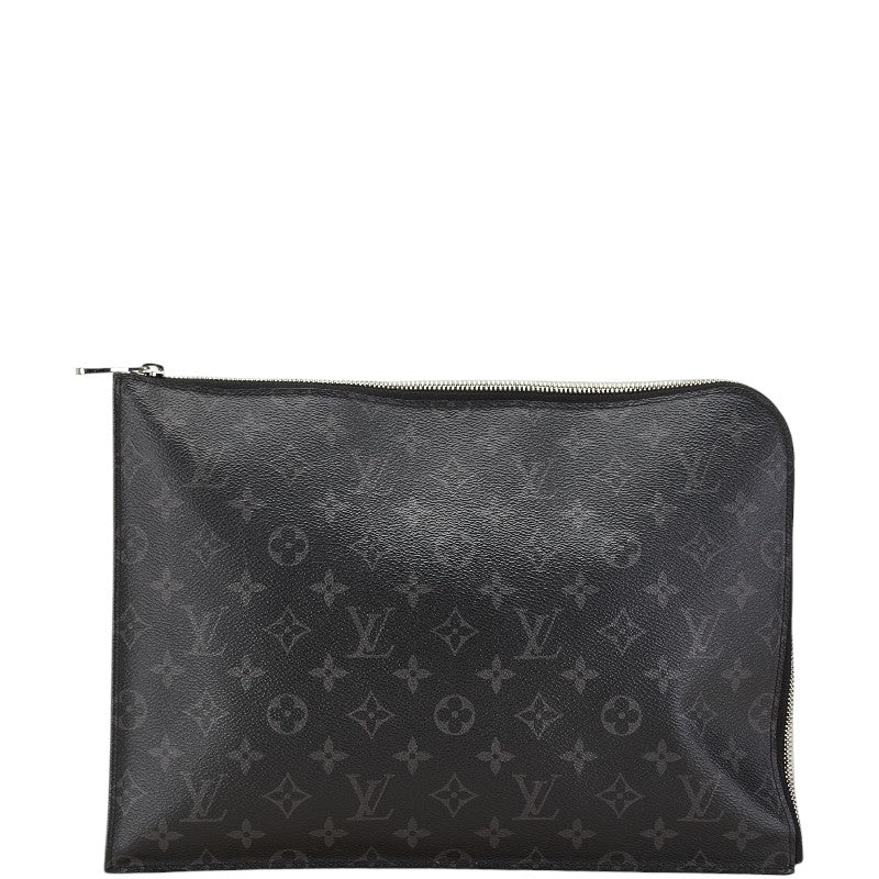 Louis Vuitton Monogram Eclipse Pochette Jour GM Clutch Black White PVC Leather in Very Good Condition