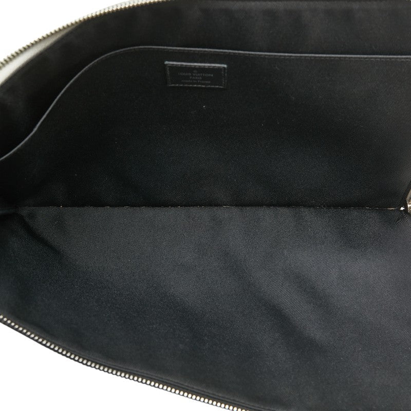 Louis Vuitton Monogram Eclipse Pochette Jour GM Clutch Black White PVC Leather in Very Good Condition