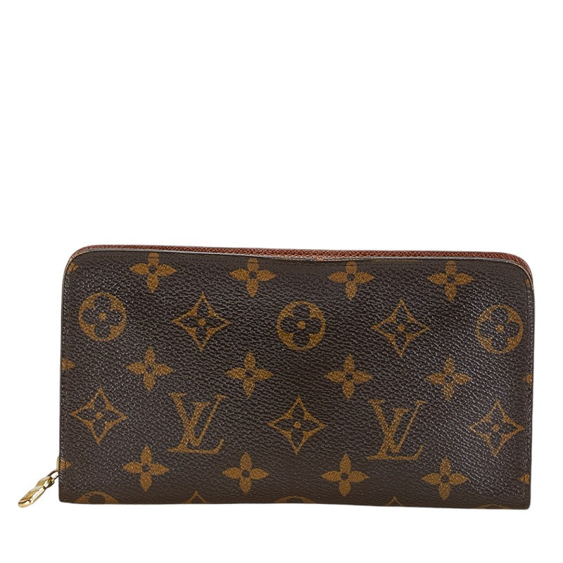 Louis Vuitton Monogram Zip Long Wallet M61727 Brown PVC Leather in Very Good Condition