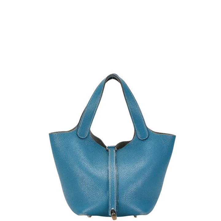 Hermes Picotin Lock PM Handbag Blue Jean Clemence