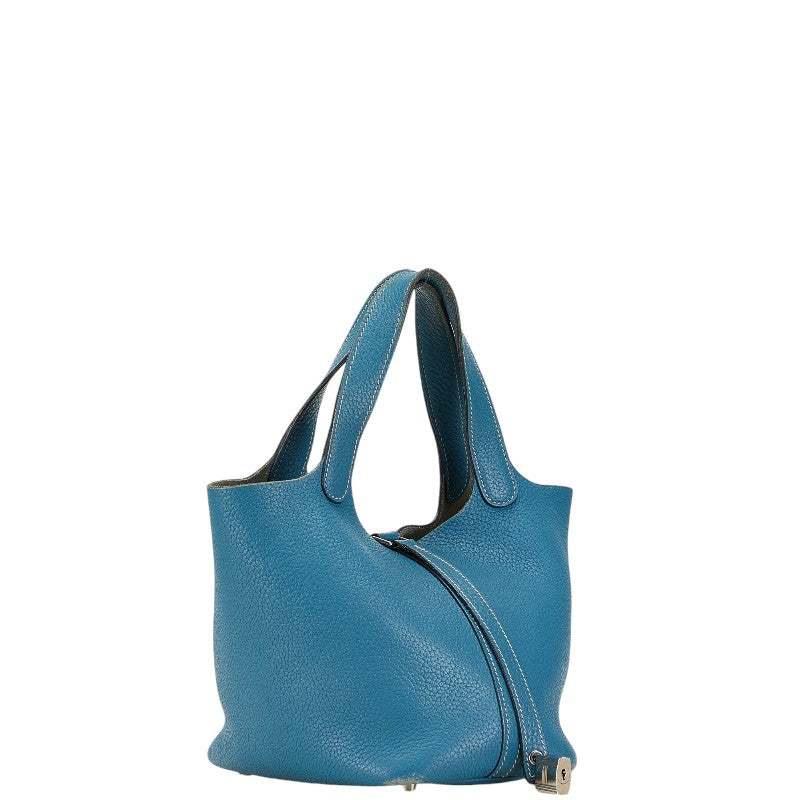 Hermes Picotin Lock PM Handbag Blue Jean Clemence