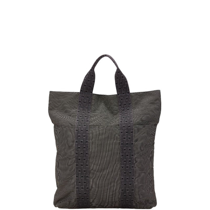 Hermes Canvas Herline Cabas Tote Bag Gray