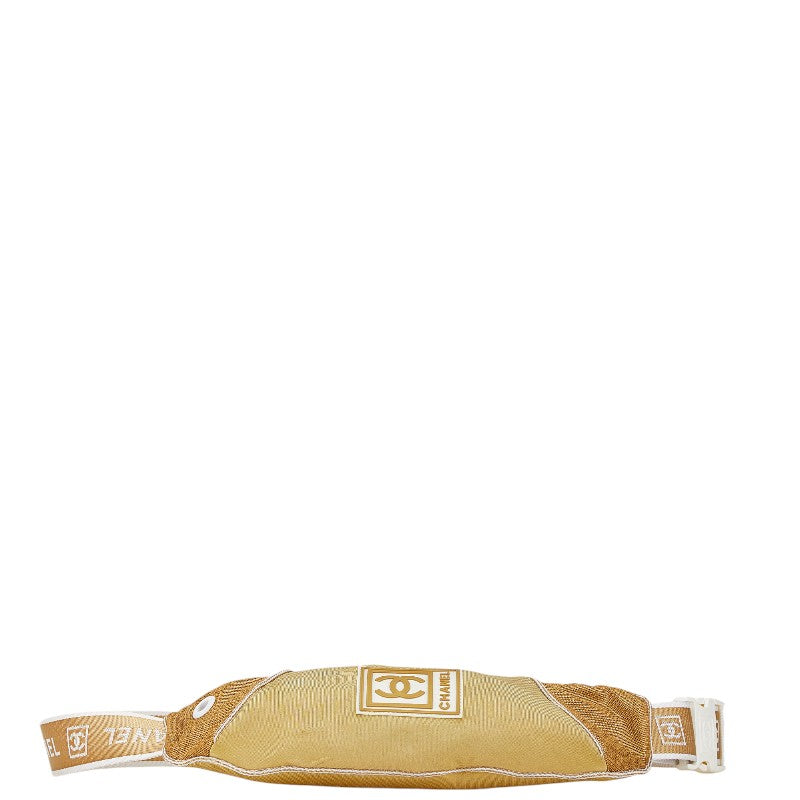 Chanel Nylon Sports Line Waist Bag Body Bag Beige Gold