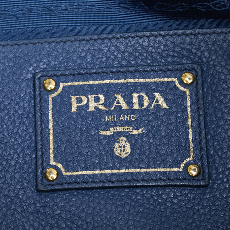 Prada Leather Tote Bag Blue