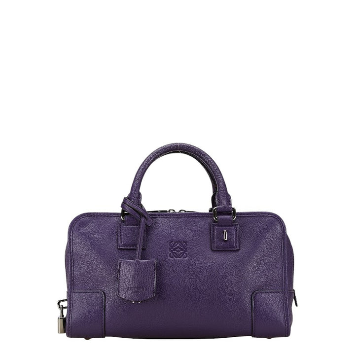 Loewe Amazona 28 Grain Calf Leather Handbag Purple