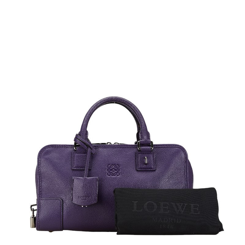 Loewe Amazona 28 Grain Calf Leather Handbag Purple