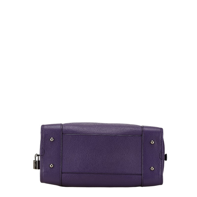 Loewe Amazona 28 Grain Calf Leather Handbag Purple