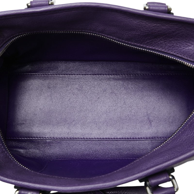 Loewe Amazona 28 Grain Calf Leather Handbag Purple