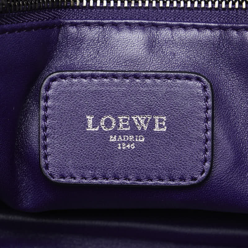 Loewe Amazona 28 Grain Calf Leather Handbag Purple