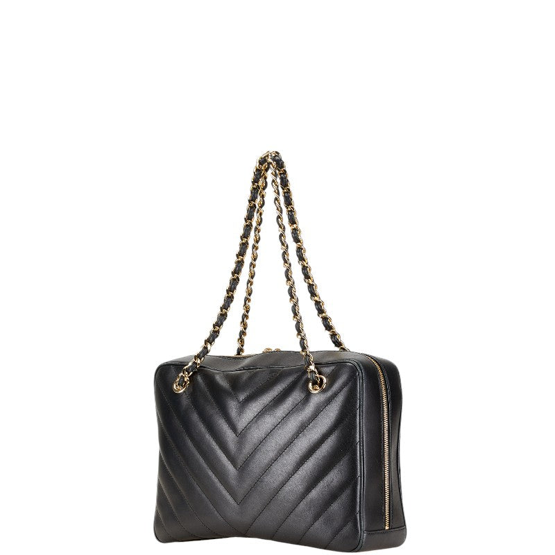 Chanel V-Stitch Lambskin Chain Shoulder Bag