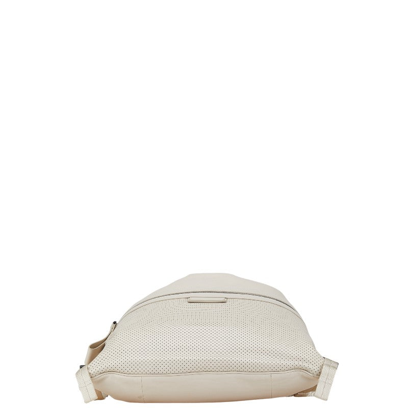 Bottega Veneta Leather Punching Backpack Ivory