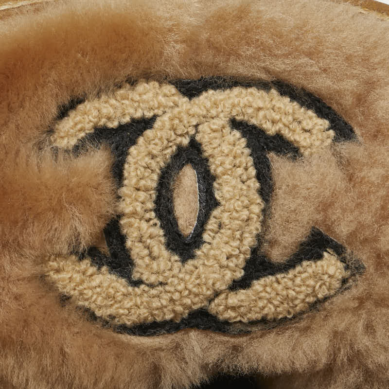 Chanel Fringe Sheepskin Boots Brown Leather