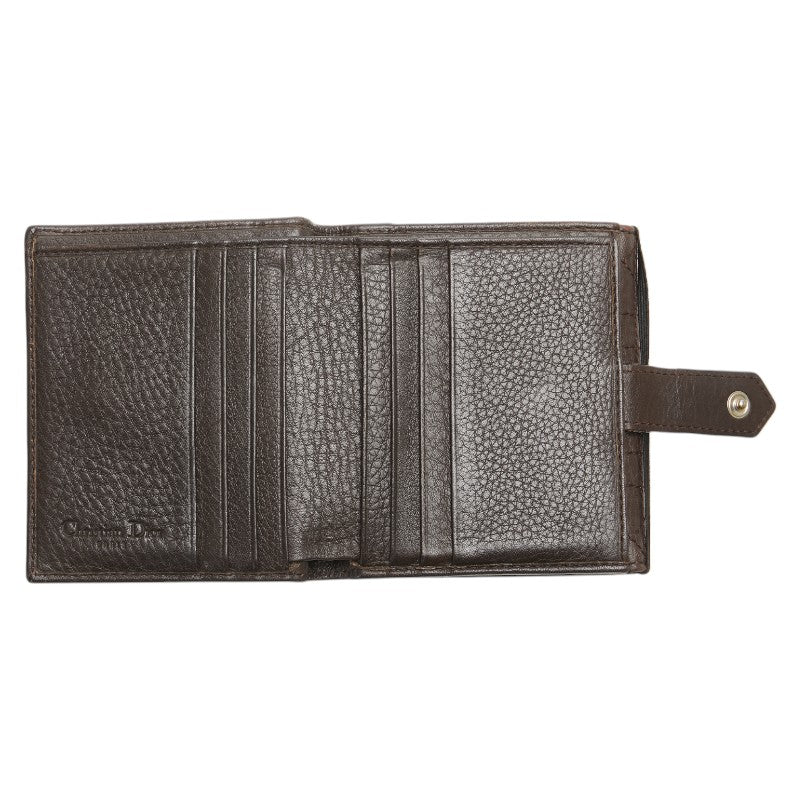 Dior Leather Cannage Stitch Bifold Wallet Brown