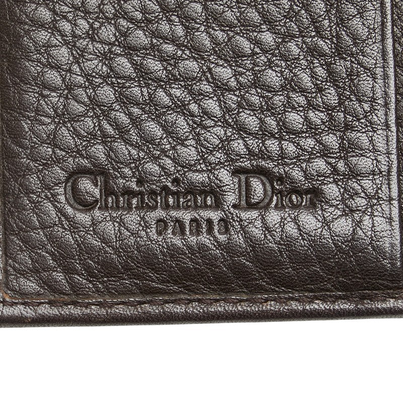 Dior Leather Cannage Stitch Bifold Wallet Brown