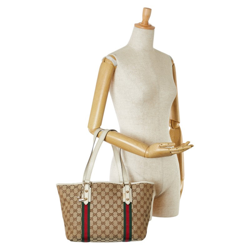 Gucci GG Canvas Sherry Line Tote Bag 137396