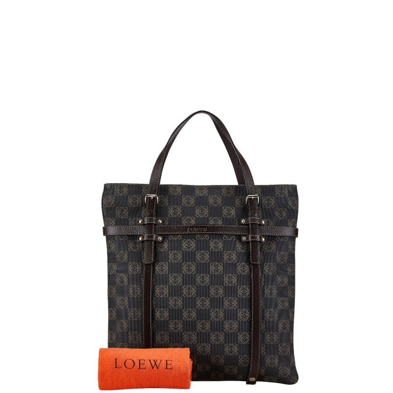 Loewe Anagram Tote Bag Black Brown PVC Leather