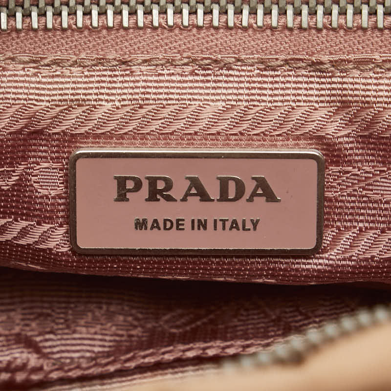 Prada Nylon Leather Logo Patchwork Shoulder Bag