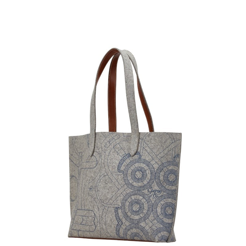 Hermes Sac Carri MM Tote Bag Felt Leather