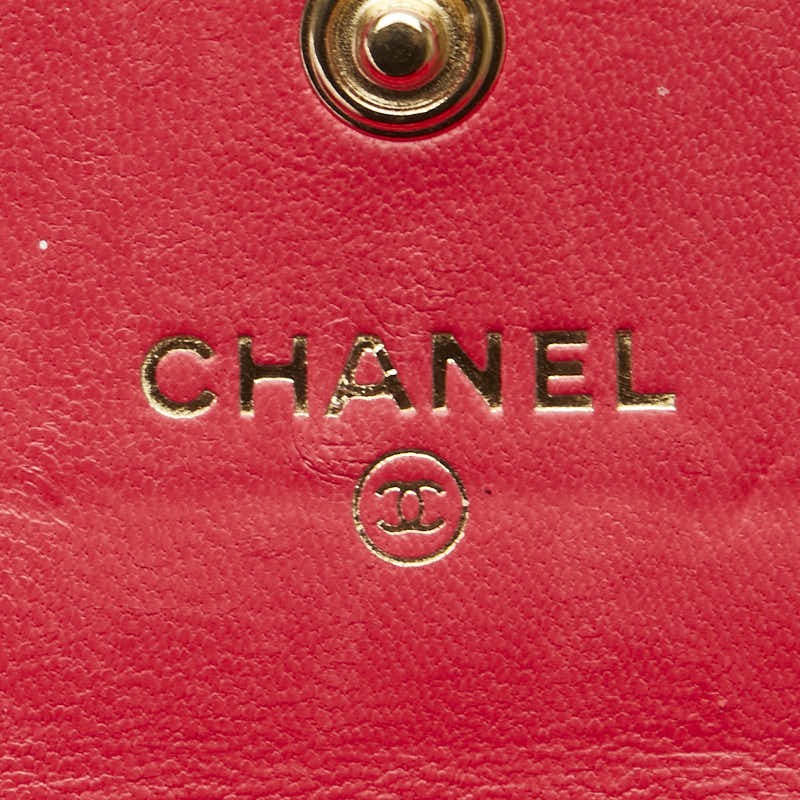 Chanel Lambskin Card Case Pink