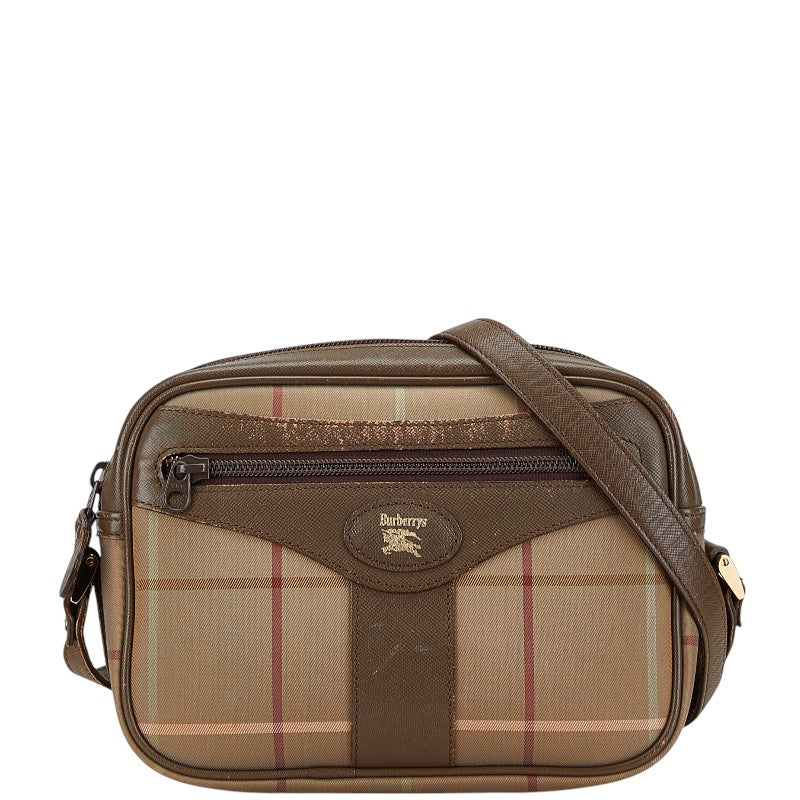 Burberry Canvas Leather Check Shoulder Bag