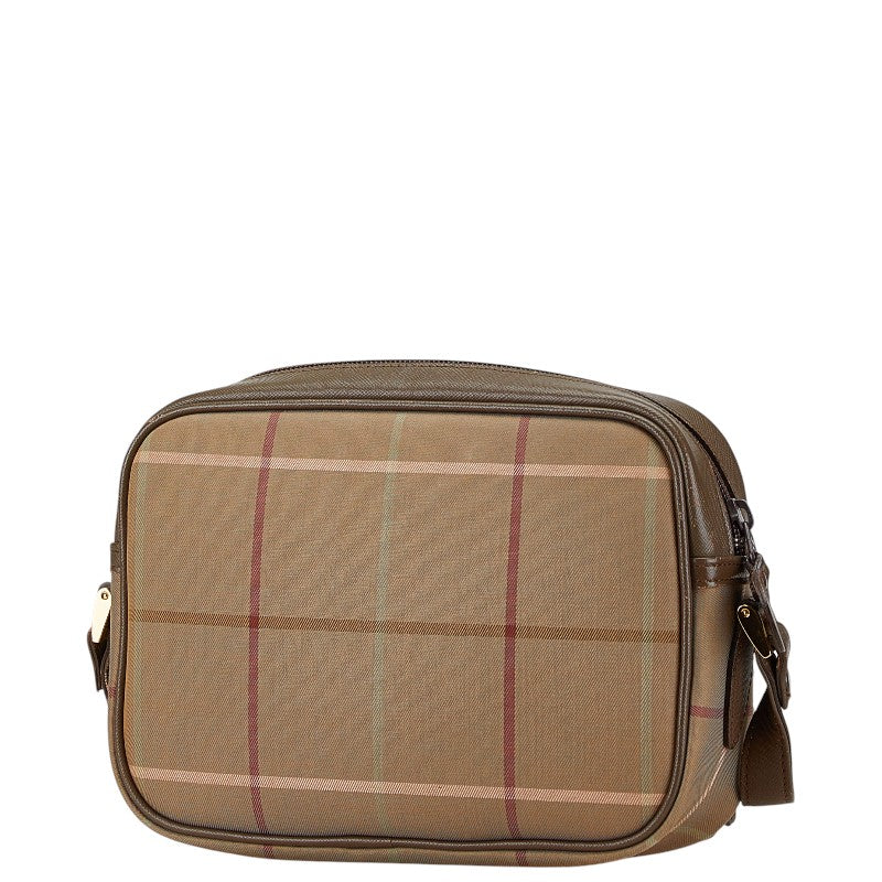 Burberry Canvas Leather Check Shoulder Bag