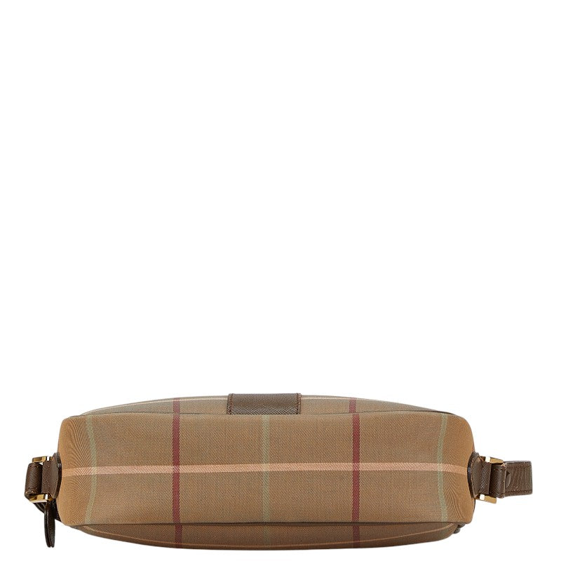 Burberry Canvas Leather Check Shoulder Bag