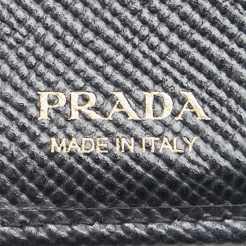 Prada Saffiano Logo Tri-fold Wallet Black