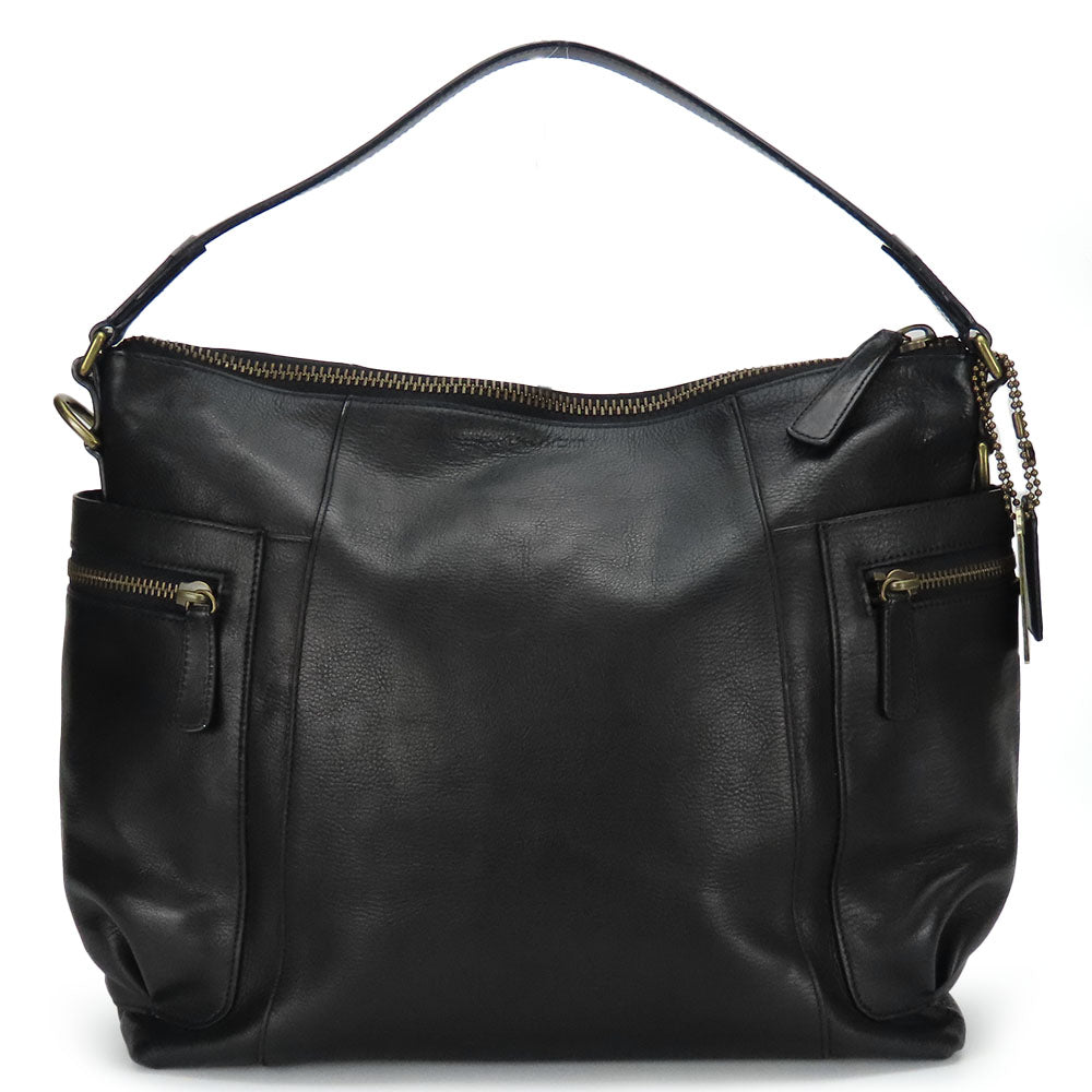 Coach Leather Shoulder Bag 71039 Black