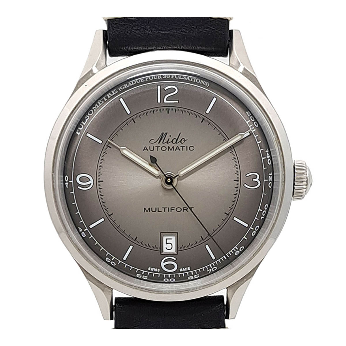 Mido Stainless Steel Leather Automatic Watch M040407A