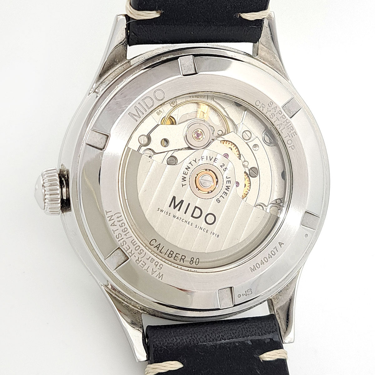 Mido Stainless Steel Leather Automatic Watch M040407A