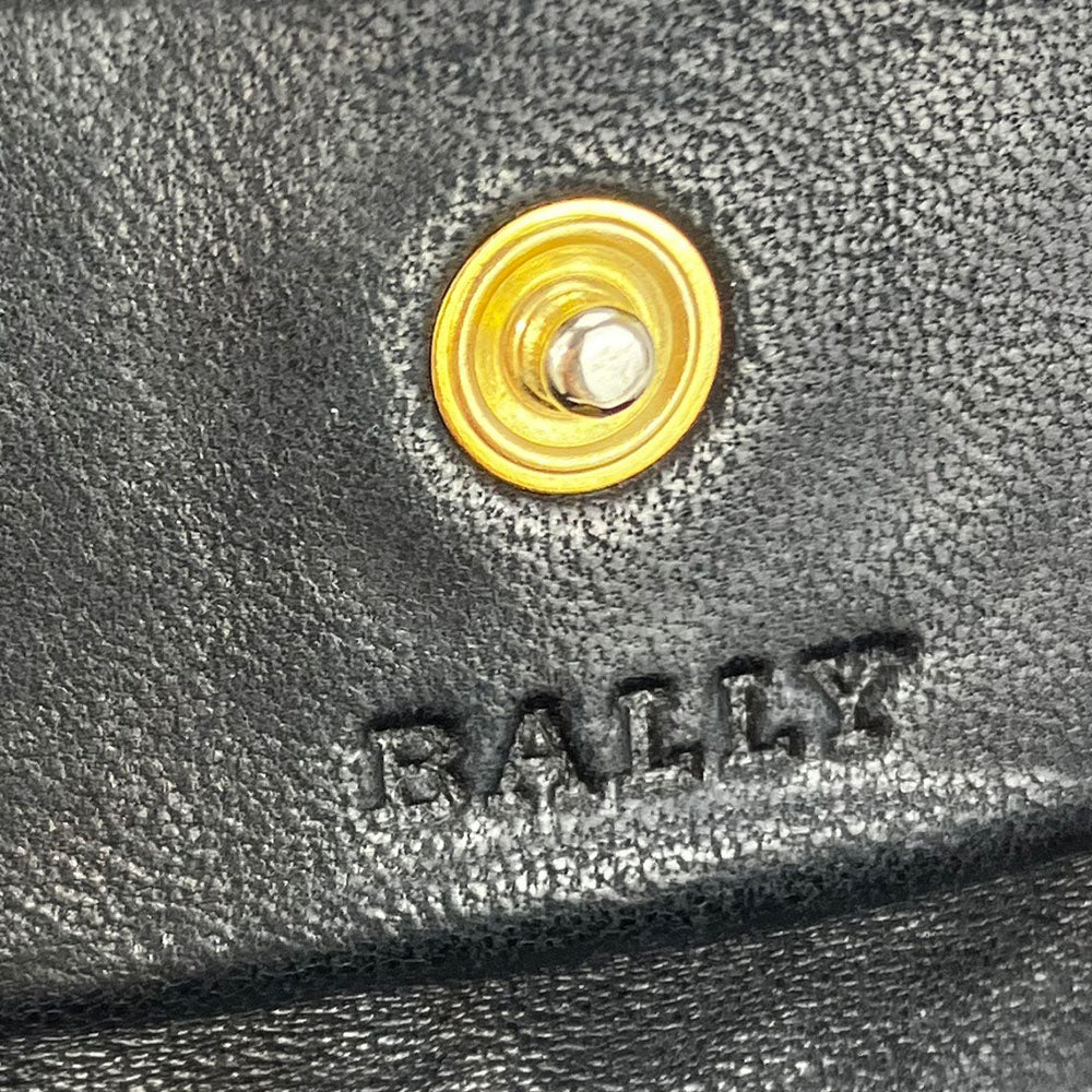 Bally Leather Coin Case Black Quilting