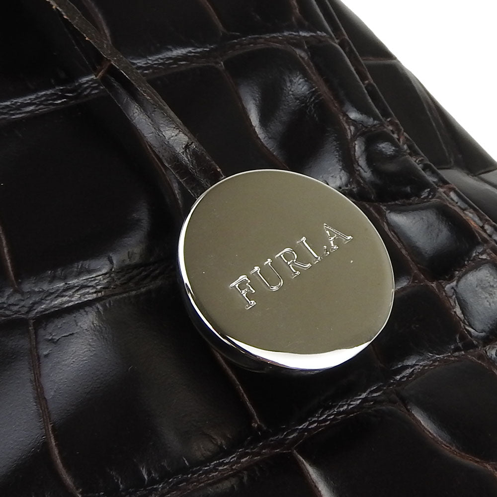 Furla Leather Handbag Dark Brown