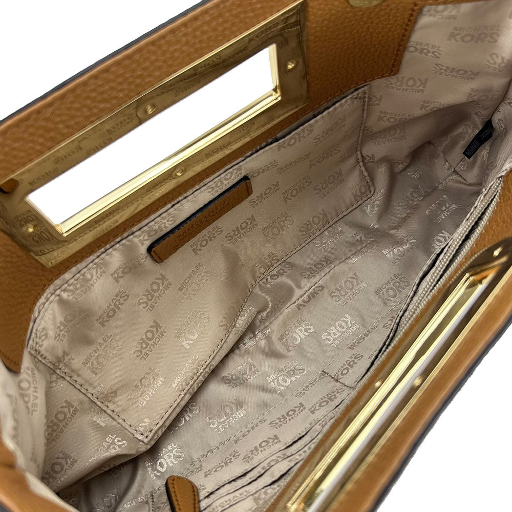 Michael Kors Leather Clutch Bag Camel