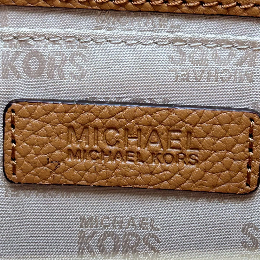 Michael Kors Leather Clutch Bag Camel