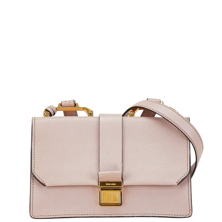 Miu Miu Madras Leather Shoulder Bag Pink